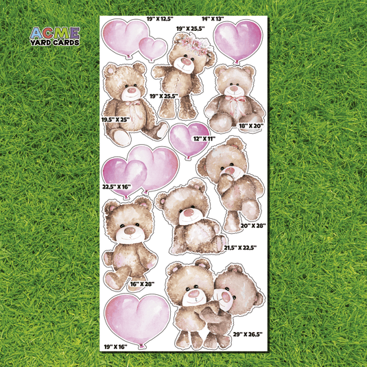 ACME Yard Cards Full Sheet - Theme – Teddy Bears