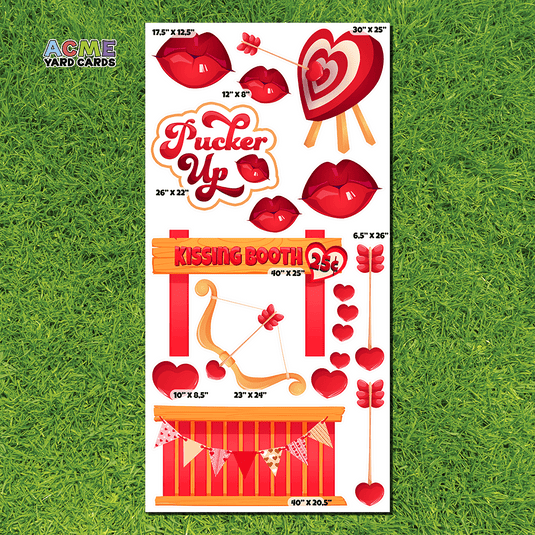 ACME Yard Cards Full Sheet - Theme – Valentine's Day Set - Kissing Booth