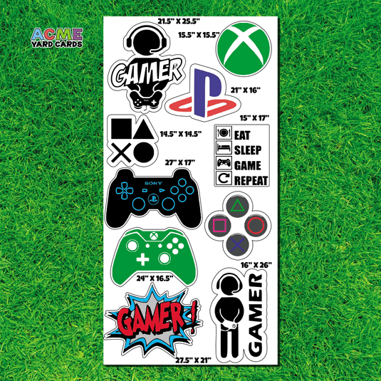 ACME Yard Cards Full Sheet - Theme - Video Gamer III