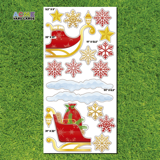 ACME Yard Cards Full Sheet - Theme – Winter Sleigh Red