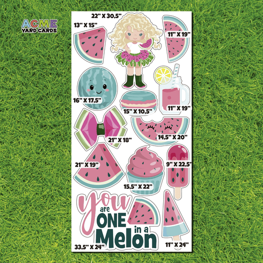 ACME Yard Cards Full Sheet - Theme – You are One in a Melon – Mujka