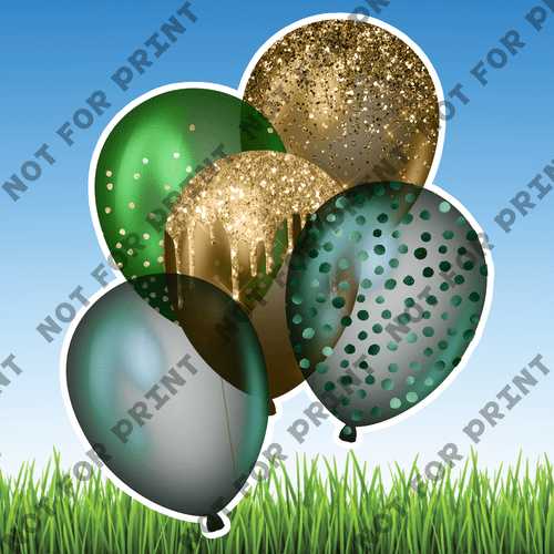 ACME Yard Cards Green & Gold Balloon Bundles #002