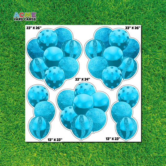 ACME Yard Cards Half Sheet - Balloons - Aqua Balloon Bouquets