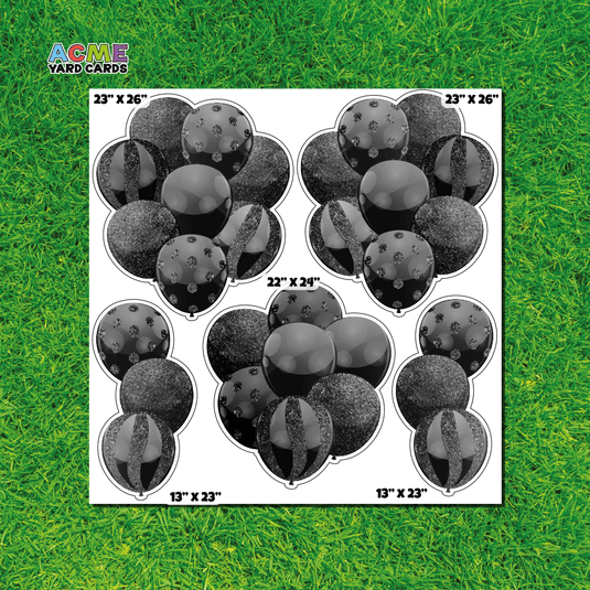 ACME Yard Cards Half Sheet - Balloons - Black Balloon Bouquets