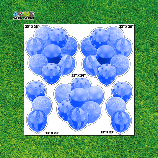 ACME Yard Cards Half Sheet - Balloons - Blue Balloon Bouquets