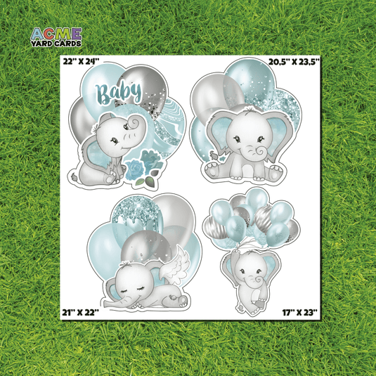 ACME Yard Cards Half Sheet - Balloons - Bundles Baby Elephant Boy