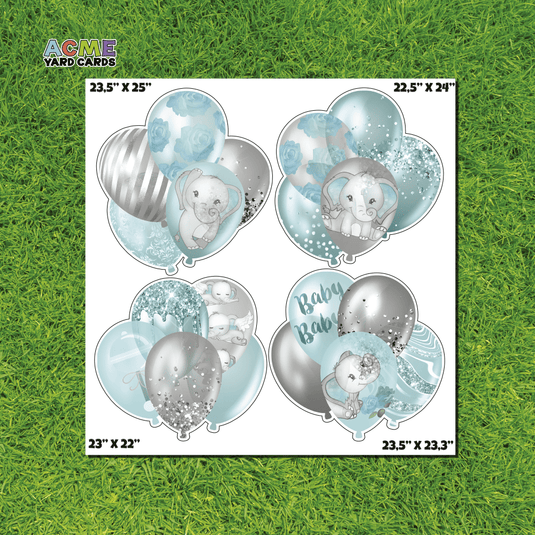 ACME Yard Cards Half Sheet - Balloons - Bundles Baby Elephant Boy II