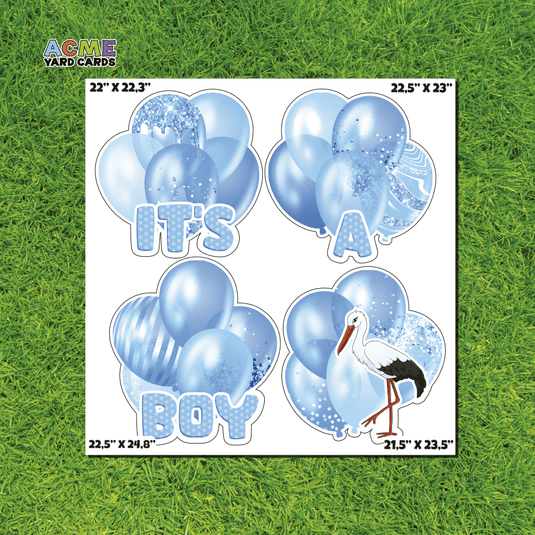 ACME Yard Cards Half Sheet - Balloons - Bundles Baby Its a Boy