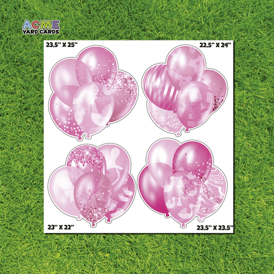 ACME Yard Cards Half Sheet - Balloons - Bundles Baby Pink II
