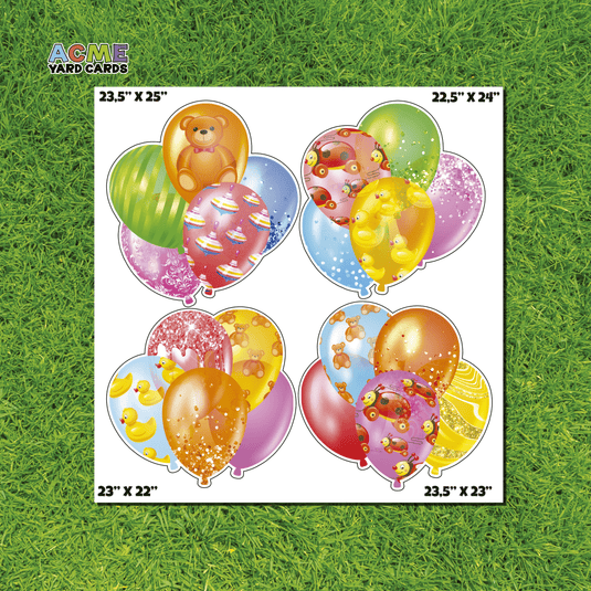 ACME Yard Cards Half Sheet - Balloons - Bundles Baby Toys