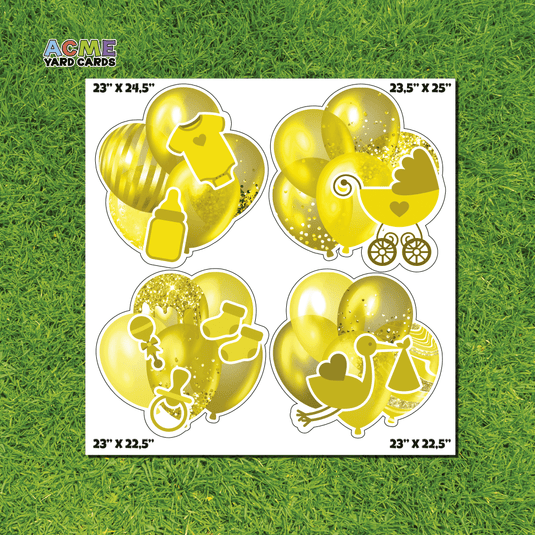 ACME Yard Cards Half Sheet - Balloons - Bundles Baby Yellow I