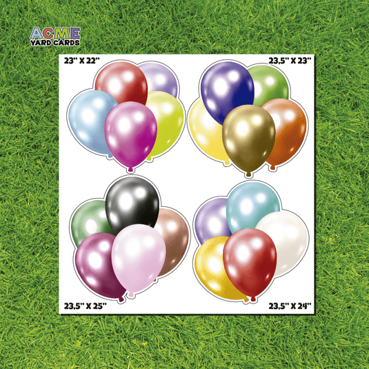 ACME Yard Cards Half Sheet - Balloons - Bundles Chrome Multicolor