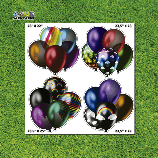 ACME Yard Cards Half Sheet - Balloons - Bundles Dark Rainbow