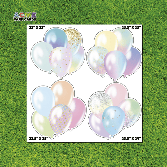 ACME Yard Cards Half Sheet - Balloons - Bundles Pastel Rainbow