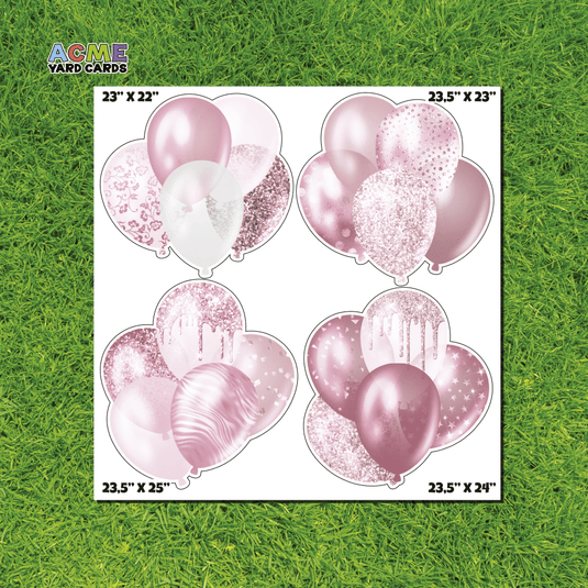 ACME Yard Cards Half Sheet - Balloons - Bundles Pink
