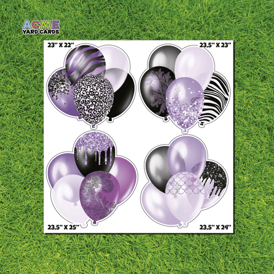 ACME Yard Cards Half Sheet - Balloons - Bundles Purple & Black