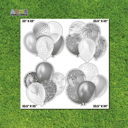 ACME Yard Cards Half Sheet - Balloons - Bundles Silver