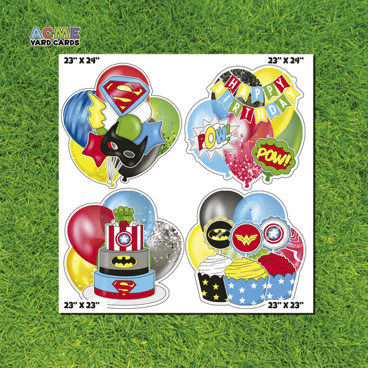ACME Yard Cards Half Sheet - Balloons - Bundles Super Heroes V
