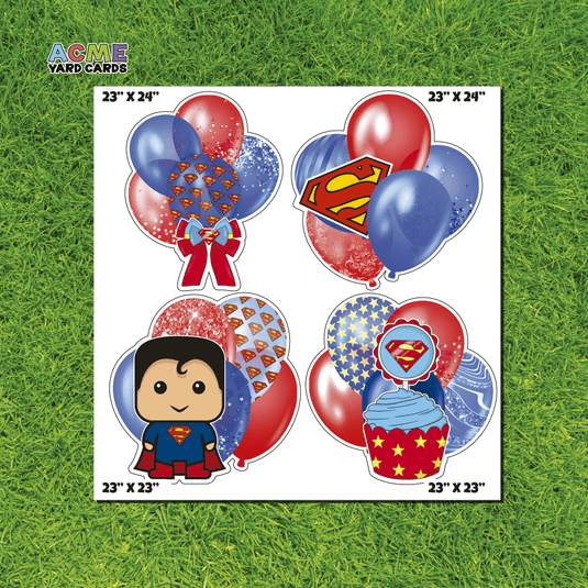 ACME Yard Cards Half Sheet - Balloons - Bundles Superman Inspired