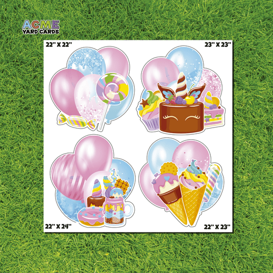 ACME Yard Cards Half Sheet - Balloons - Bundles Unicorn Candy