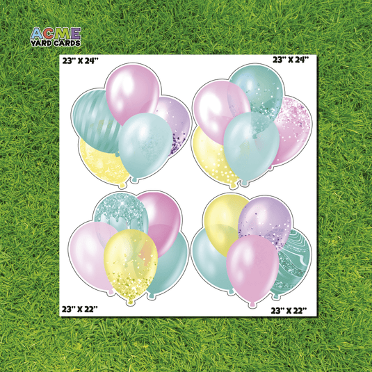 ACME Yard Cards Half Sheet - Balloons - Bundles Unicorns V
