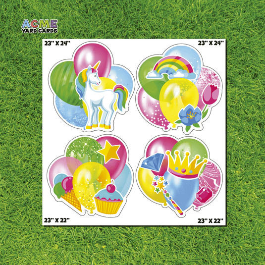 ACME Yard Cards Half Sheet - Balloons - Bundles Unicorns VI