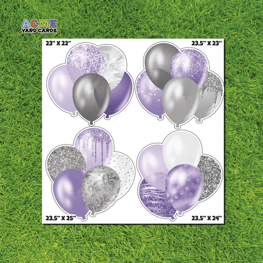 ACME Yard Cards Half Sheet - Balloons - Bundles Violet & Silver