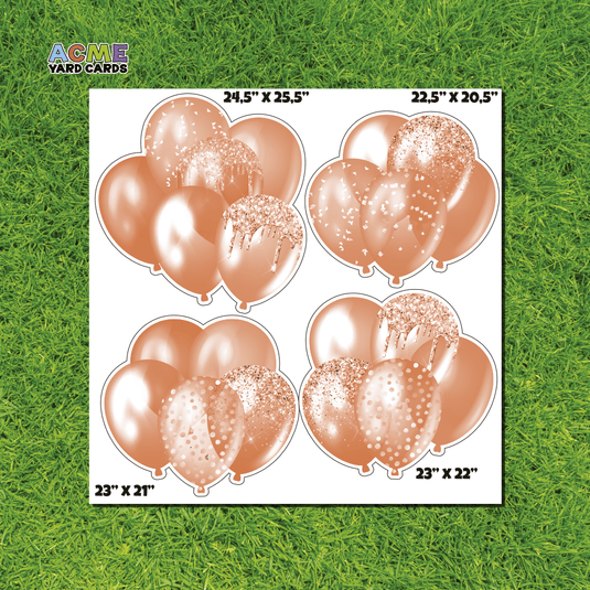 ACME Yard Cards Half Sheet - Balloons - Coral Balloon Bundles