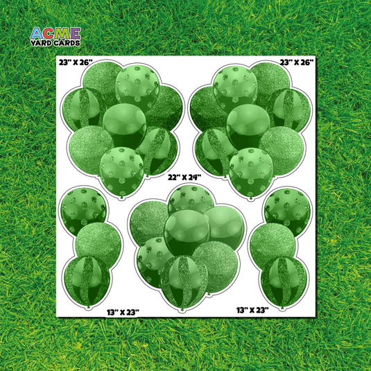 ACME Yard Cards Half Sheet - Balloons - Dark Green Balloon Bouquets