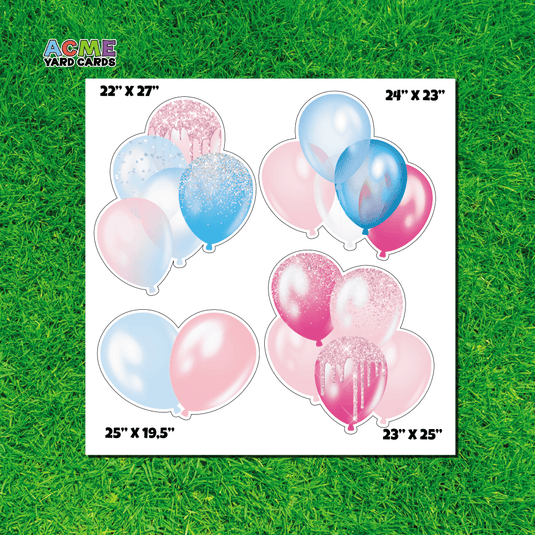 ACME Yard Cards Half Sheet - Balloons - Gender Reveal Balloons II