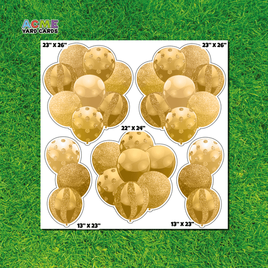 ACME Yard Cards Half Sheet - Balloons - Gold Balloon Bouquets