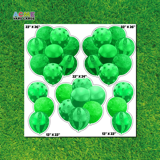 ACME Yard Cards Half Sheet - Balloons - Green Balloon Bouquets