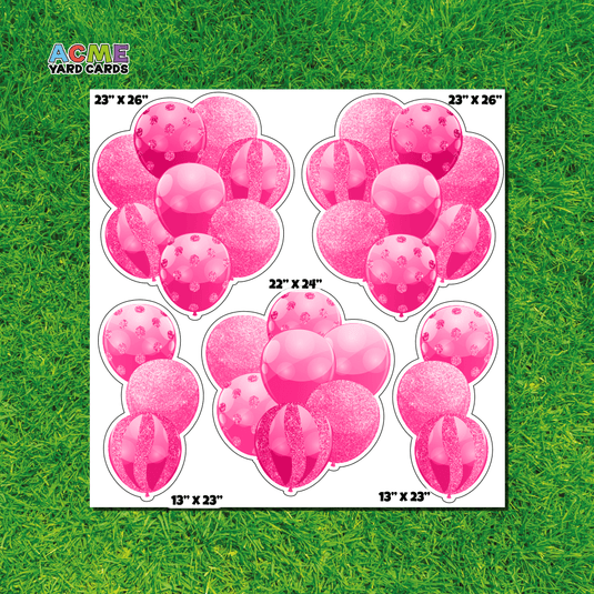 ACME Yard Cards Half Sheet - Balloons - Hot Pink Balloon Bouquets