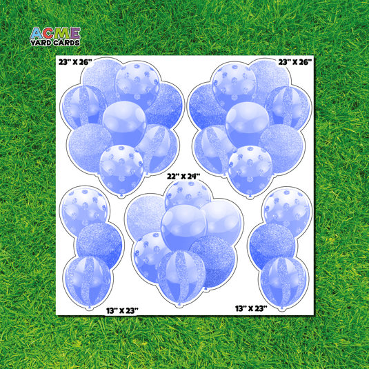 ACME Yard Cards Half Sheet - Balloons - Light Blue Balloon Bouquets
