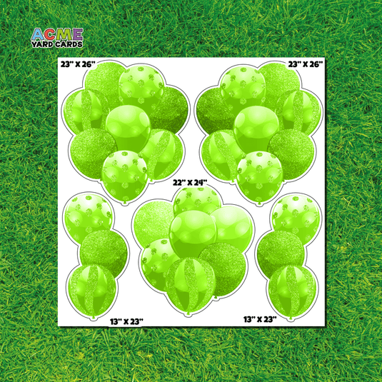 ACME Yard Cards Half Sheet - Balloons - Lime Green Balloon Bouquets