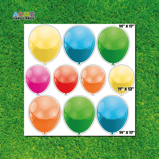 ACME Yard Cards Half Sheet - Balloons - Multicolor