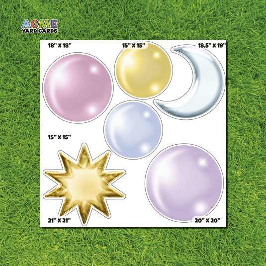 ACME Yard Cards Half Sheet - Balloons - Outer Space Pastel