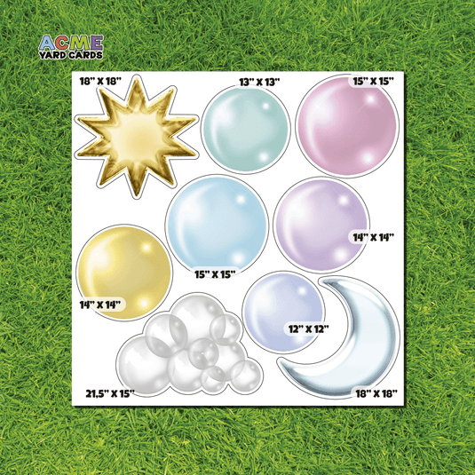 ACME Yard Cards Half Sheet - Balloons - Outer Space Pastel II