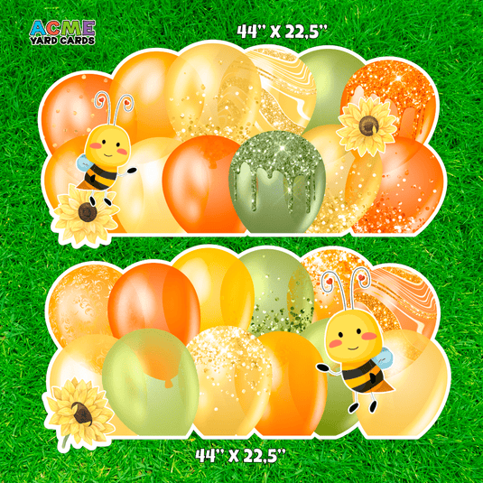 ACME Yard Cards Half Sheet - Balloons - Panel - Sunflowers and Bees with Balloons