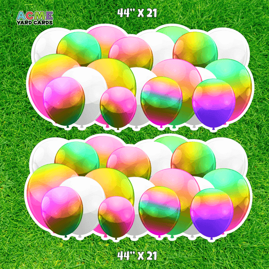 ACME Yard Cards Half Sheet - Balloons - Panels - Pastel Rainbow