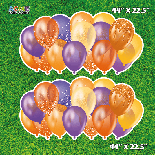 ACME Yard Cards Half Sheet - Balloons - Panels - Purple & Orange
