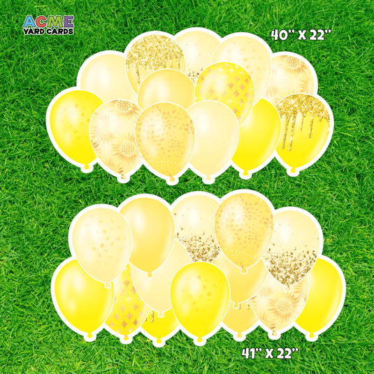 ACME Yard Cards Half Sheet - Balloons - Panels - Yellow Sparkle