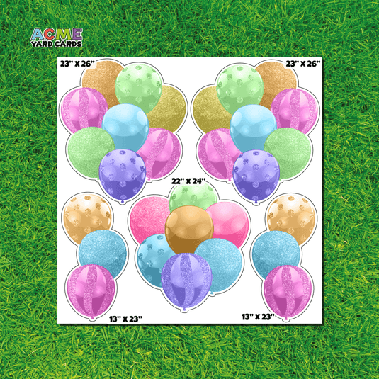 ACME Yard Cards Half Sheet - Balloons - Pastel Balloon Bouquets