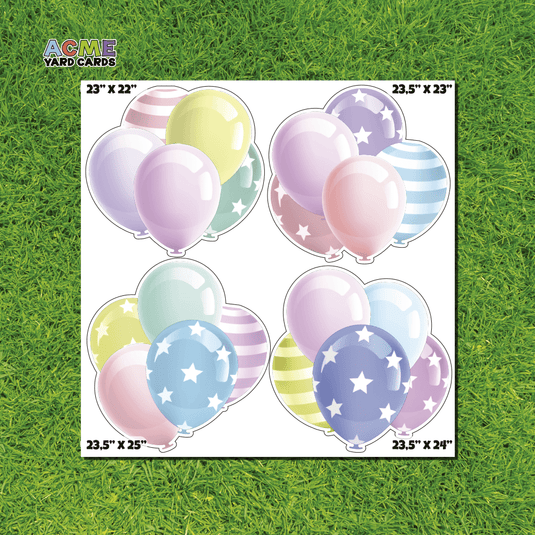 ACME Yard Cards Half Sheet - Balloons - Pastel Balloons Bundles