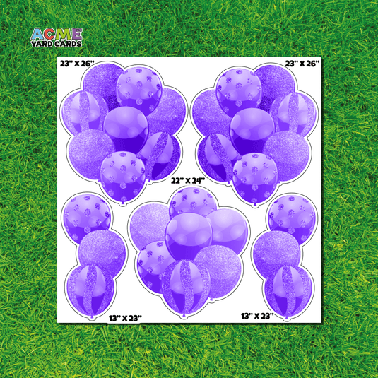 ACME Yard Cards Half Sheet - Balloons - Purple Balloon Bouquets