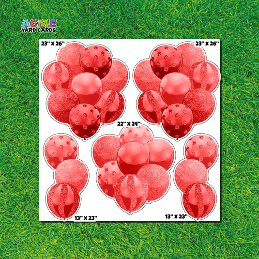 ACME Yard Cards Half Sheet - Balloons - Red Balloon Bouquets