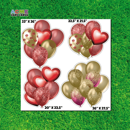 ACME Yard Cards Half Sheet - Balloons - Valentine Balloon Bundles