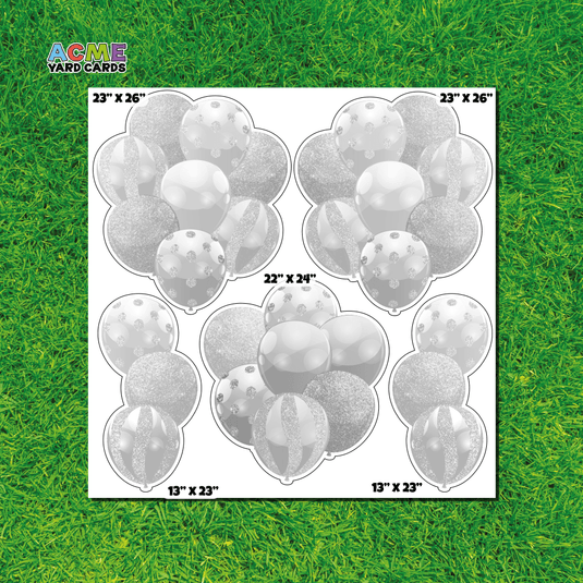 ACME Yard Cards Half Sheet - Balloons - White Balloon Bouquets