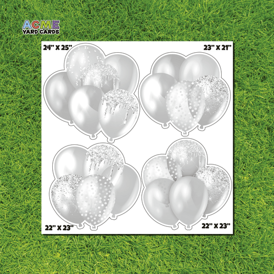 ACME Yard Cards Half Sheet - Balloons - White Balloon Bundles