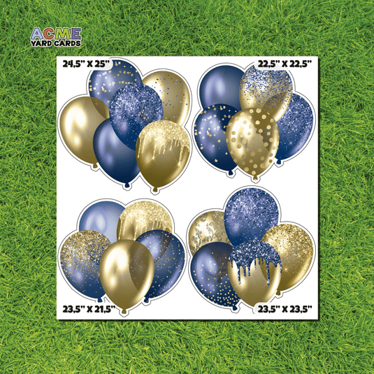 ACME Yard Cards Half Sheet - Ballooons - Navy Blue Balloon Bouquets